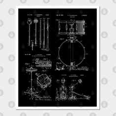 a black and white drawing of a musical instrument