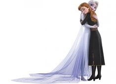 the frozen princess and her friend hugging each other