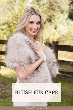 Blush Fur Cape Blush Bridal