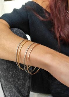 bangle braceletsilver braceletevery day braceletsilver cuff braceletcuff braceletwide cuff braceletgold bracelet cuffgold braceletgifts for hervintage banglesrose gold braceletrose gold bangledainty braceleDainty bangle bracelet!This handmade bracelet is an elegant piece. Its made from stainless steel and you can pick between 24k gold plated, 925  silver plated or Rose gold plated!You can wear it every day, the most important is that is anti allergic and nickel free!*** The listing is for ONE si Dainty Bangle Cuff Bracelet For Everyday, Dainty Everyday Cuff Bangle Bracelet, Flexible Bangle Bracelet As Gift, Dainty Everyday Cuff Bangle, Rose Gold Everyday Cuff Bracelet, Dainty Stackable Cuff Bangle Bracelet, Minimalist Stackable Bangle Jewelry, Silver Hoop Bangle For Gift, Flexible Sterling Silver Bangle Bracelet Gift