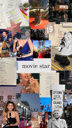 a collage of photos with the words movie star