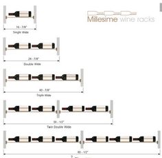 an image of a line of wine bottles with measurements