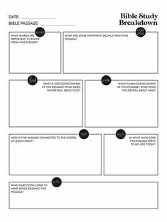 the bible study sheet for students to use in their own church's worksheet