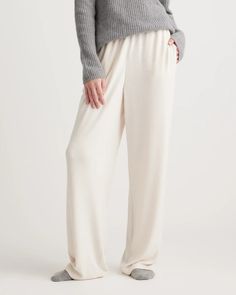 Brushed Lounge Straight Leg Pant Straight Leg Sweats, Sweats Outfit, Cream Pants, Straight Leg Pant, Cropped Pullover, Just Run, Womens Loungewear, Quince, Straight Leg Pants