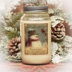 Herbal Star Candles Winter Star Dust Mason Jar Candle – 24 oz Star Candles, Jar Fillers, Folk Art Vintage, Winter Rug, Flameless Tea Lights, Primitive Candles, Long Table Runner, Burning Candles, Star Dust