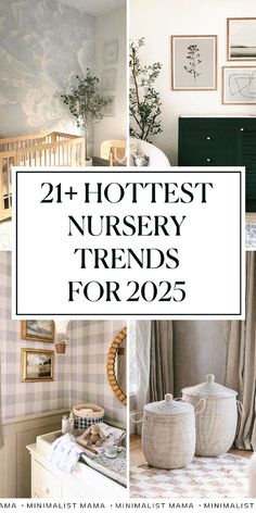 two photos with the words, 24 hottest nursery trend for 2012 and an image of a baby crib