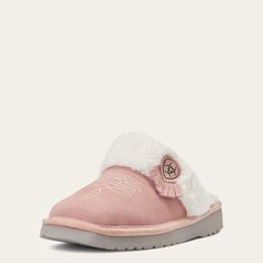 Cozy Slippers Cute, Ariat Jackie Slippers, Pink Ariat Slippers, Ariat Slippers Outfit, Cowboy Boot Slippers, Winter Casual Slip-on Slippers, Casual Round Toe Indoor Slip-ons, Casual Winter Slip-on Slippers, Ariat Slippers