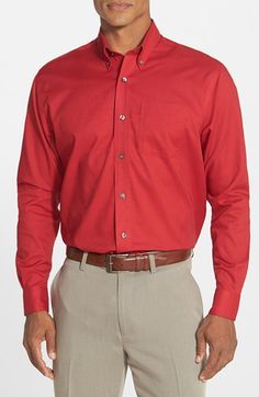 Cutter & Buck 'Nailshead' Classic Fit Sport Shirt (Big & Tall) | Nordstrom Casual Shirts For Men, Shirt Online, Top Shirt, Casual Shirts, Button Down Shirt