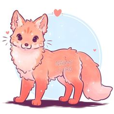 a drawing of a red fox with the word nammi lord written on it's chest