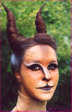 gazelle makeup for halloween #halloween #makeup #sfx Hd Make Up, Lion King Costume, Animal Makeup, Special Fx Makeup, Theatrical Makeup, Unique Costumes, Special Effects Makeup, Halloween Costumes Makeup, Fx Makeup