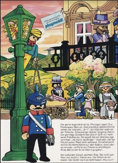 an advertisement for the children's toy company, featuring cartoon characters on a street light