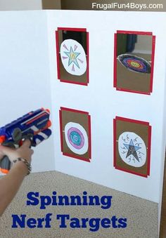 Nerf Nerf Target, Nerf Games, Diy Cardboard Toys, Nerf Birthday Party, Nerf Party, Cardboard Toys, Carnival Games, Diy Cardboard, Display Board