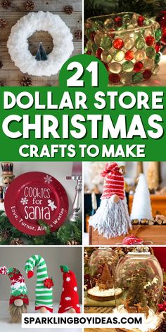 Get into the holiday spirit with these easy DIY dollar store Christmas crafts! Explore budget-friendly DIY holiday craft projects, from DIY Christmas ornaments to thrifty Christmas wreath ideas. Discover how to create beautiful cheap holiday decorations and handmade Christmas gifts on a budget. Learn the art of crafting with dollar store supplies, upcycling, and recycling to make creative DIY Christmas decorations. Don't miss out on these fantastic Christmas craft ideas. Mason Jar Christmas Crafts, Dollar Store Christmas Decorations, Christmas Crafts Diy Projects, Dollar Tree Christmas Decor, Dollar Store Christmas Crafts, Christmas Craft Ideas, Christmas Crafts To Sell, Christmas Crafts For Adults, Kids Christmas Ornaments