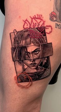 Jinx Tattoo Reference, Jinx Inspired Tattoos, Arcane Jinx Tattoo, Jinx Arcane Tattoo Ideas, Jinx Arcane Tattoo, Jinx Tattoo Design, Arcane Tattoo Ideas, Jinx Tattoo Ideas, Arcane Tattoos Symbols