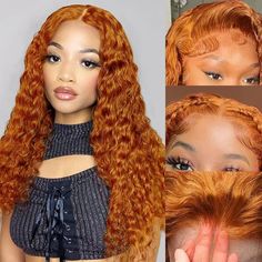 PRICES MAY VARY. 【Ginger Deep Wave Wig Human Hair Material】: Orange Curly HD Lace Front Human Hair Wig Product Uses 100% Unprocessed Grade 10a Brazilian Virgin Human Hair, Be Cut From Young Girl Donors Directly, Very Soft, Silky Smooth, Little Shedding, No Tangles, Comfortable To The Skin, Natural, Fashion, Make You More Charming. 【13x4 Ginger Lace Front Wigs Human Hair Advantage 】: We Use Plant Extracts To Dye The Hair, Making It More Natural and Healthy, and Reducing The Damage To The Hair, Na Ginger Hair Color, Lace Front Wigs Human Hair, Curly Human Hair Wig, Front Hair Styles, 100 Human Hair Wigs, Curly Lace Front Wigs, Wig Human Hair, Colored Wigs, Wigs Human Hair