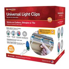 the universal light clips are packaged in a box