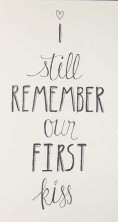 i still remember our first kiss hand lettered art print 8x10 inches - product image