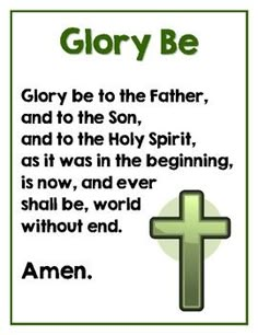 Glory Be Prayer Poster - Catholic Educational Resources  {Faith Hope Love Learn} Glory Be Prayer, Catholic Beliefs, Prayer For Guidance, Prayers For Children, Good Night Prayer