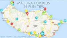 a map showing the locations of children's fun trips in spain, and where to find them