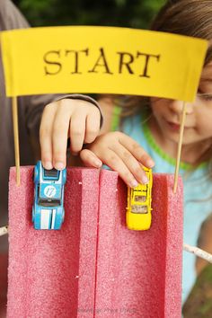 DIY: Pool Noodle Race Track Learning Tricks, Summer Classes, Pool Noodle, Diy Pool, Pool Noodles, Carnival Games, Toy Cars, Carnival Party, Fall Festival