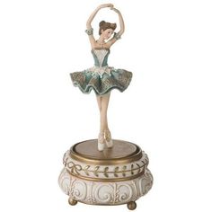 a figurine that is sitting on top of a box with a ballerina