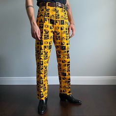 Nwt Deadstock Obey “Hardwork” Carpenter Pants Great All-Over Screenprint Detail Double Tool Pocket On Right Leg W32” X L32” Really Cool Pants, Add Some Flair To Your Fit Retro Fitted Straight Leg Pants, Retro Fitted Straight Pants, Fitted Retro Straight Pants, Retro Fitted Cotton Pants, Vintage Tailored Trousers, Retro Fitted Yellow Pants, Yellow Fitted Retro Pants, Vintage Tailored Bottoms With Tapered Leg, Vintage Workwear Pants With Standard Cut Leg