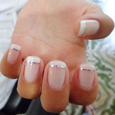 52 Formas y Decoraciones de hacer la Manicura (1) French Manicure Designs, Nails 2018, French Manicure Nails, Nagel Tips, French Nail Art, Colorful Nail, Makijaż Smokey Eye, Wedding Nails Design, Super Nails