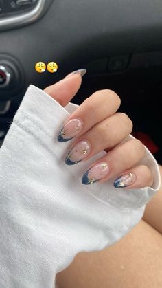 Trendy Gel X Nails, Midnight Inspired Nails, Tog Inspired Nails, Midnight Taylor Swift Nails, Taylor Swift Nail Ideas Midnights, Gel Almond Nails Ideas, Saphire Nail Ideas, Midnight Era Nails, Midnights Nails Design Taylor Swift