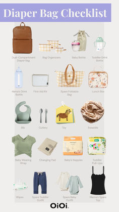 the diaper bag checklist is shown here