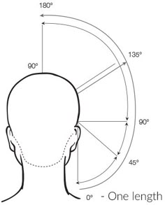 90 Degree Haircut Short, One Length Haircut, Hair Diagram, Haircut Diagram