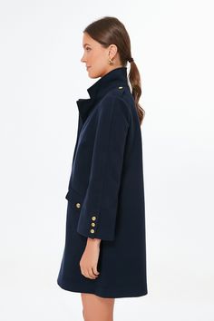 Timeless and cozy, chic and sophisticated the Navy Malia Dress draws inspiration from vintage pieces and adds modern touches to create the perfect wardrobe staple. Made from thick fabric, this mini features a collar that can be left folded over or stood up and gold button accents for classic detailing that we never get tired of. Keeping you warm through chilly days, from work to play we are pairing this with boots and gold accessories for an effortlessly chic vibe. Stand collar Bracelet length s Stood Up, Dress Drawing, Cozy Chic, Monogram Styles, Perfect Wardrobe, The Navy, Thick Fabric, Gold Accessories, Font Styles