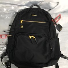 Brand New,Never Used It. Approximate H17 In X W12 In X D5.5 In Fast Shipping. Thank You Shop With Me, Any Questions Pls Contact. Elegant Travel Backpack With Gold-tone Hardware, Black Standard Backpack With Gold-tone Hardware, Gold Backpack For Travel, Tumi Bags, Shop With Me, Backpack Bag, Backpack Bags, Bag Lady, Thank You