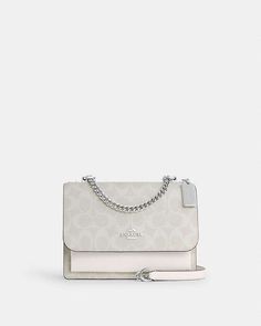 COACH® | Klare Crossbody In Signature Canvas Coach Crossbody Bag White, White Coach Bag, Shopping Essentials, Coach Outlet