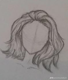 a drawing of a woman's head with long hair