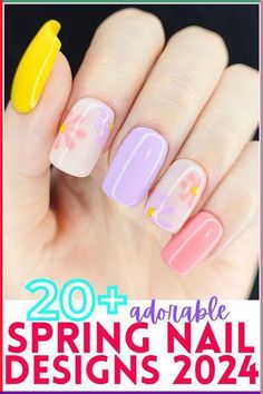 Short Nails Ideas Simple Spring, Super Short Nails Ideas Simple, Super Short Nails Ideas, Spring Nail Art Designs, Simple Spring Nails, Spring Nail Trends, Floral Nail Designs, Spring Nail Designs