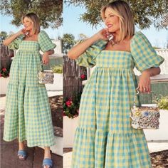 Bwnt All Clothes Come From A Pet Friendly, Smoke Free Home Colourful Fits, Zara Dresses, Green Yellow, Sundress, Pet Friendly, Gingham, Zara, Baby Shower, Pastel