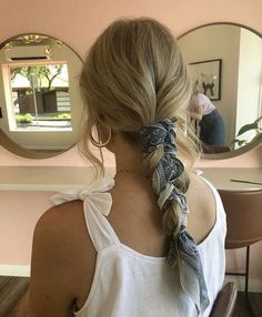 Low Side Braid, Handkerchief Hairstyles, Pulled Back Hairstyles For Work, Hairstyles For All Hair Types, School Hairstyles, Back To School Hairstyles