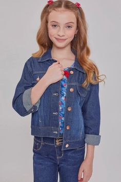 Get your little one looking cool in our Kids Jean Jacket! With a dark wash and classic jean jacket style, they'll be the talk of the playground. Made to last through all their adventures, this jacket is perfect for your stylish kiddo. Kids Jeans Jacket, Jean Jacket Styles, Jeans Kids, The Talk, Classic Jeans, Our Kids, Jacket Style, Jean Jacket, Little One