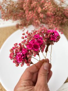 Pink Boho Wedding, Bohemian Hairstyles, Wedding Hair Pins, Flower Hair Pin, Pink Boho, Flower Accessories, Bridal Hair Accessories, Real Flowers, Hair Piece