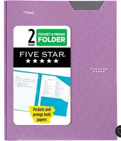 five star pocket folders in purple