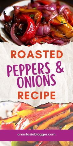 roasted peppers and onions recipe on a plate