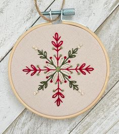 Easy Holiday Snowflake Christmas Ornament Digital PDF Pattern Plus the Ultimate Beginner Hand Embroidery Guide 3 Classic Snowflake Pattern - Etsy Christmas Embroidery Stitches, Simple Snowflake Embroidery, Christmas Hand Embroidery Designs, Diy Christmas Embroidery, Snowflake Embroidery Pattern Free, Hand Embroidery Christmas Ornaments, Simple Christmas Embroidery Designs, Hand Embroidered Christmas Ornaments, Embroidery Ornaments Diy