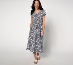 What a fresh spring/summer find! If effortless, one-piece dressing is your preference for particularly warm weather, grab this of-the-moment midi dress, featuring a faux-wrap front with a sweet self-tie belt. Its floaty, easy-breezy feel will keep you cool, cute, and confident. From Denim & Co.® Fashions. Piece Dressing, Wrap Dress Midi, Fall Bridal Shower, Wrap Midi Dress, Easy Breezy, Dress Midi, Faux Wrap Dress, Tie Belt, Warm Weather