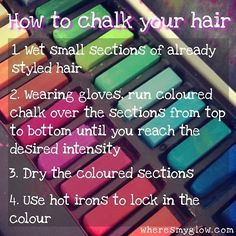 Jamie! We have to do this!! Diy Hair Color, Hair Chalk, Mega Hair, Color Your Hair, Crazy Hair Days, Crazy Hair, Hair Dos, Hair Day, Diy Beauty