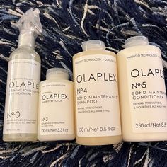 Olaplex #3 Hair Perfector 3.3 Oz Olaplex #4 Bond Maintenance Shampoo 8.5 Oz Olaplex #5 Bond Maintenance Conditioner 8.5 Oz Olaplex #0 Intensive Bond Hair Treatment 5.2 Oz All Are Sealed Brand New Authentic. Price Is Firm Olaplex Hair Care, Olaplex 3, Bond Hair, Olaplex Blonde, Shampoo Packaging, Set Decor, Clean Girl, Hair Shampoo, Body Care