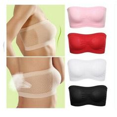 Women Tube Top Bra Seamless Bandeau Strapless Bralette Stretch Solid Crop Top | eBay Tube Top Bra, Tube Bra, Strapless Bralette, Strapless Crop Top, Top Bra, Sport Outfit Woman, Strapless Bandeau, Bandeau Bra, Crop Top Bra