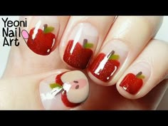 Apple Nail Art, Apple Art, Pretty Gel Nails, Really Cute Nails, Nail Swag, Kawaii Nails, Dream Nails, Funky Nails, Swag Nails