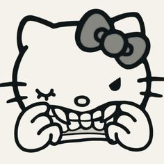 an image of a hello kitty with teeth