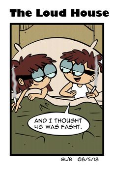 the loud house cartoon with two people in bed