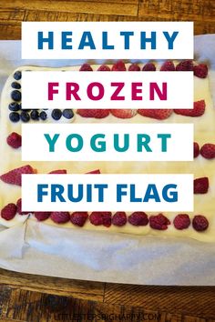 a healthy frozen yogurt fruit flag cake with berries and blueberries on top